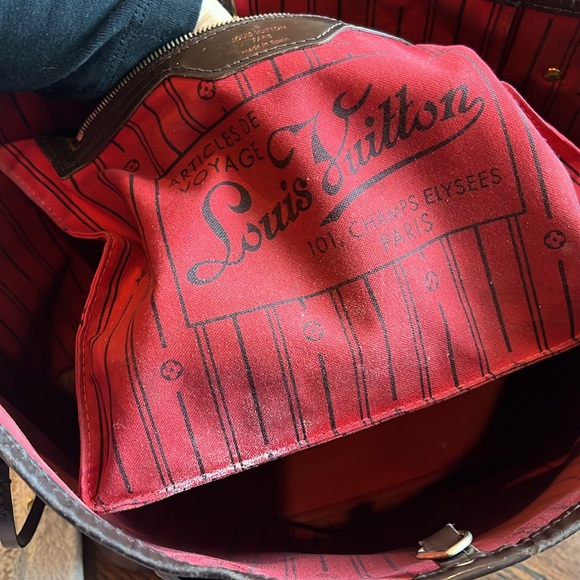 Authentic LV Neverfull Damier MM Cherry Used - Picture 8 of 13